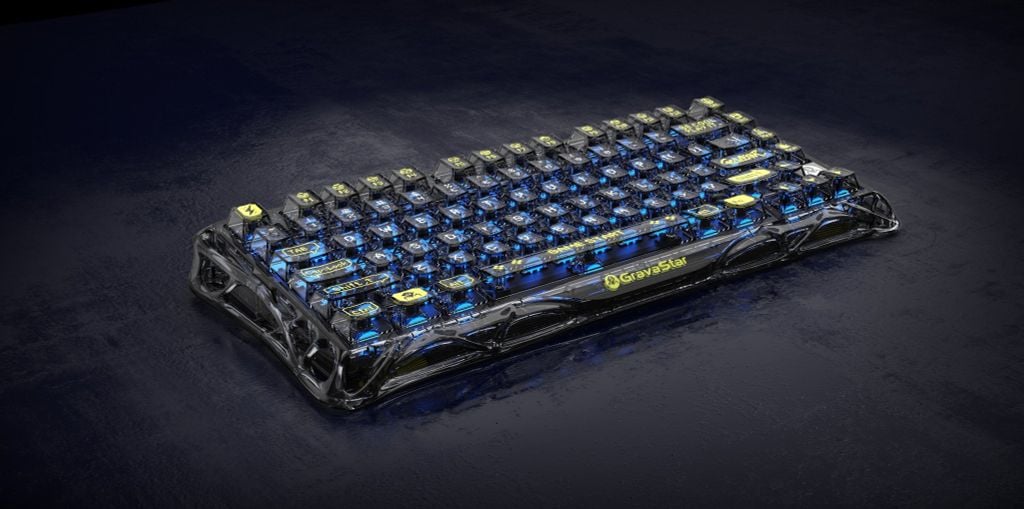 Bàn phím Gaming Gravastar Mercury K1 Lite - Transparent Black