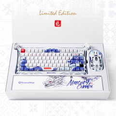Combo bàn phím và chuột không dây Gravastar Mercury K1 Pro Limited Edition - Porcelain Blue Gaming Set