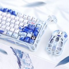 Combo bàn phím và chuột không dây Gravastar Mercury K1 Pro Limited Edition - Porcelain Blue Gaming Set