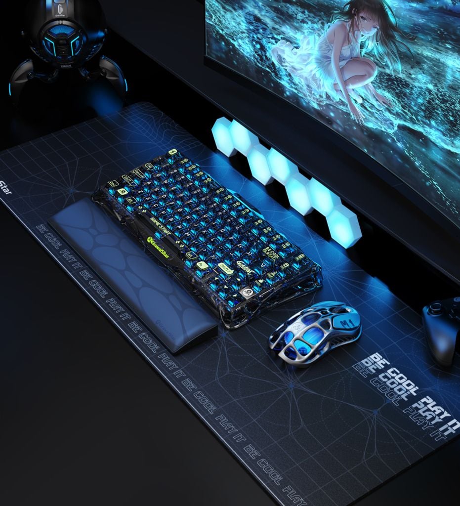 Bàn phím Gaming Gravastar Mercury K1 Lite - Transparent Black