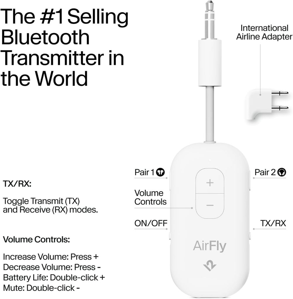 Thiết bị phát Bluetooth cho tai nghe Twelve South AirFly Pro 2 (Deluxe)