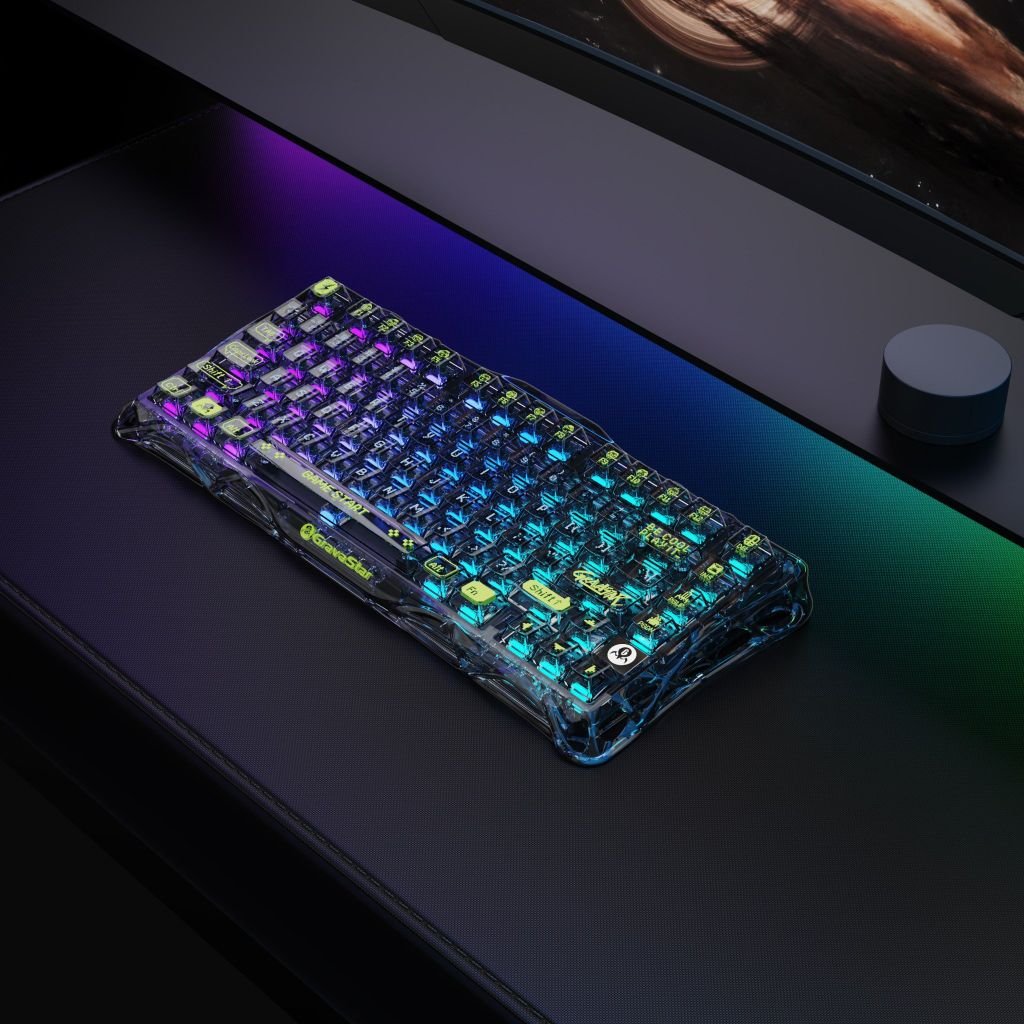 Bàn phím Gaming Gravastar Mercury K1 Lite - Transparent Black