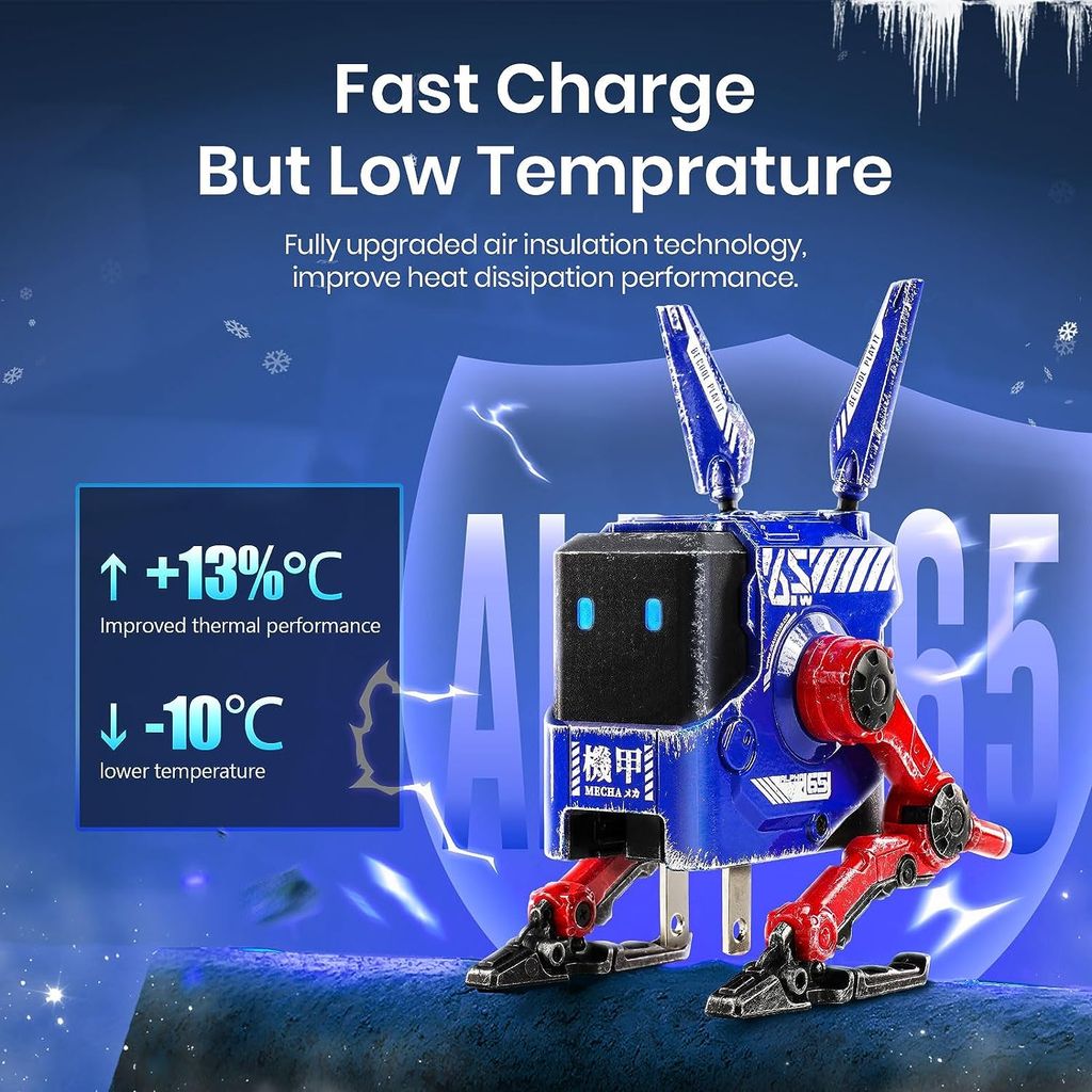 Củ sạc nhanh GravaStar Alpha65 (GAN 65W) Blaze Blue