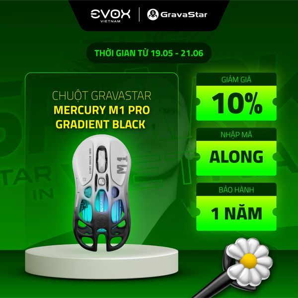 Chuột không dây Gaming GravaStar Mercury M1 Pro