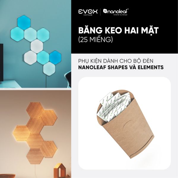 Băng keo hai mặt dành cho bộ đèn LED lắp ghép thông minh Nanoleaf Shapes và Elements