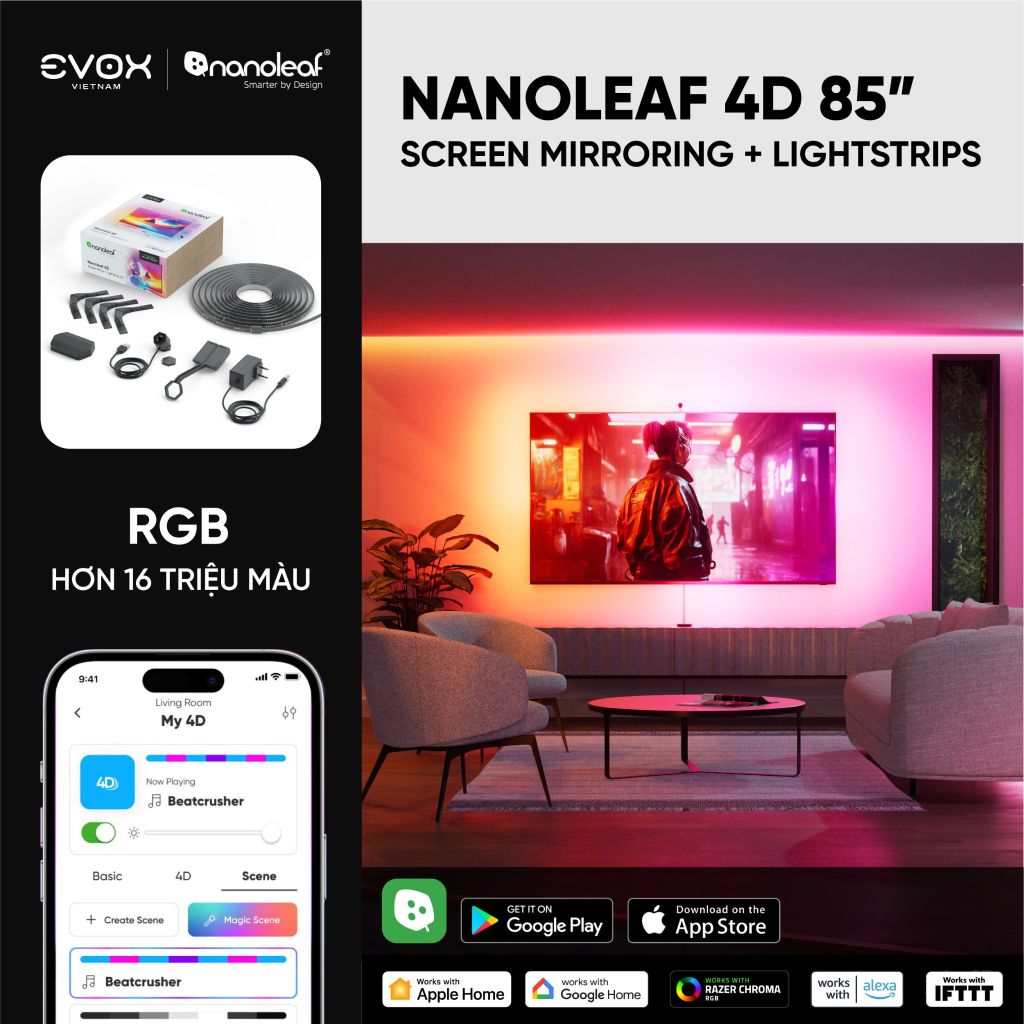 Bộ Camera phản chiếu màn hình Nanoleaf 4D (cho TV 85-inch) - Kèm LED dây