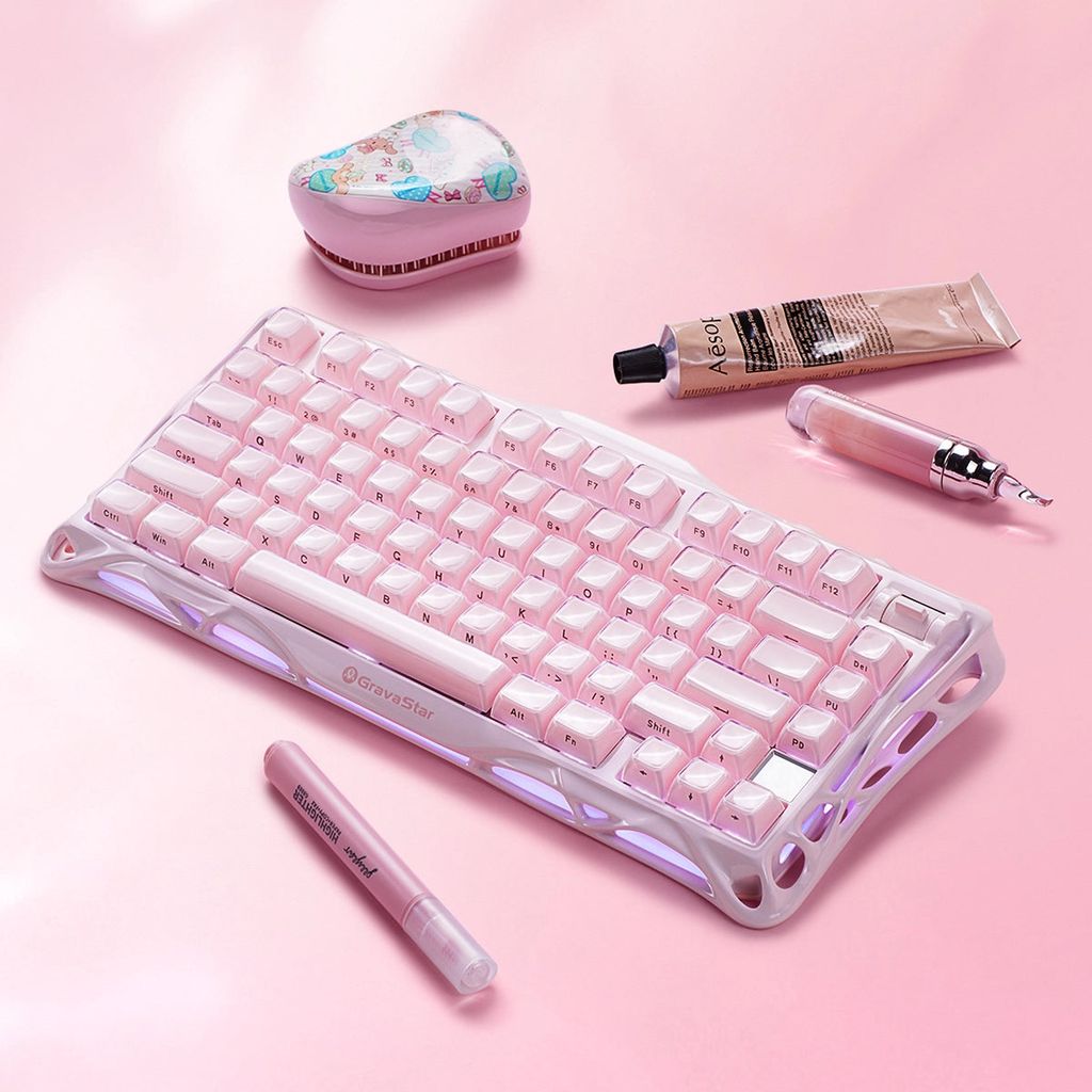 Bàn phím Gaming Gravastar Mercury K1 Special Edition - Sakura Pink