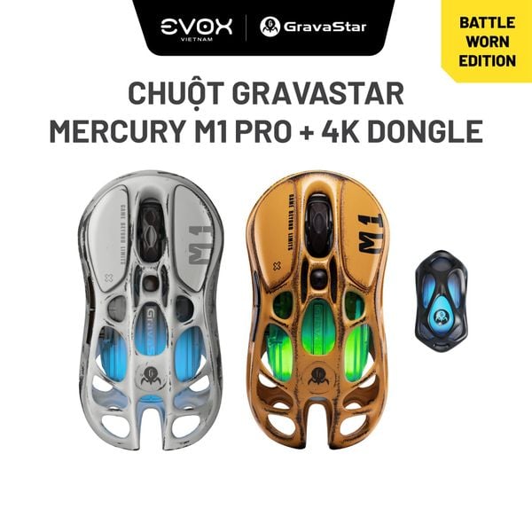 Chuột không dây Gaming GravaStar Mercury M1 Pro Battle Worn Edition