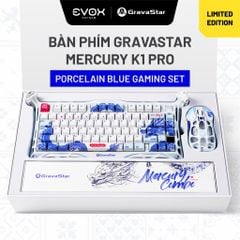 Combo bàn phím và chuột không dây Gravastar Mercury K1 Pro Limited Edition - Porcelain Blue Gaming Set