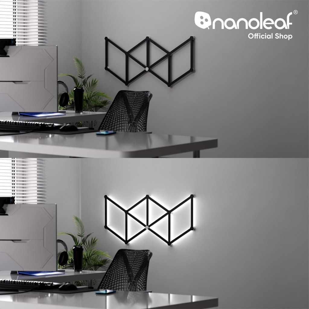 Phụ kiện Skins dành cho bộ đèn lắp ghép thông minh Nanoleaf Lines Hexagons - Đen / Hồng