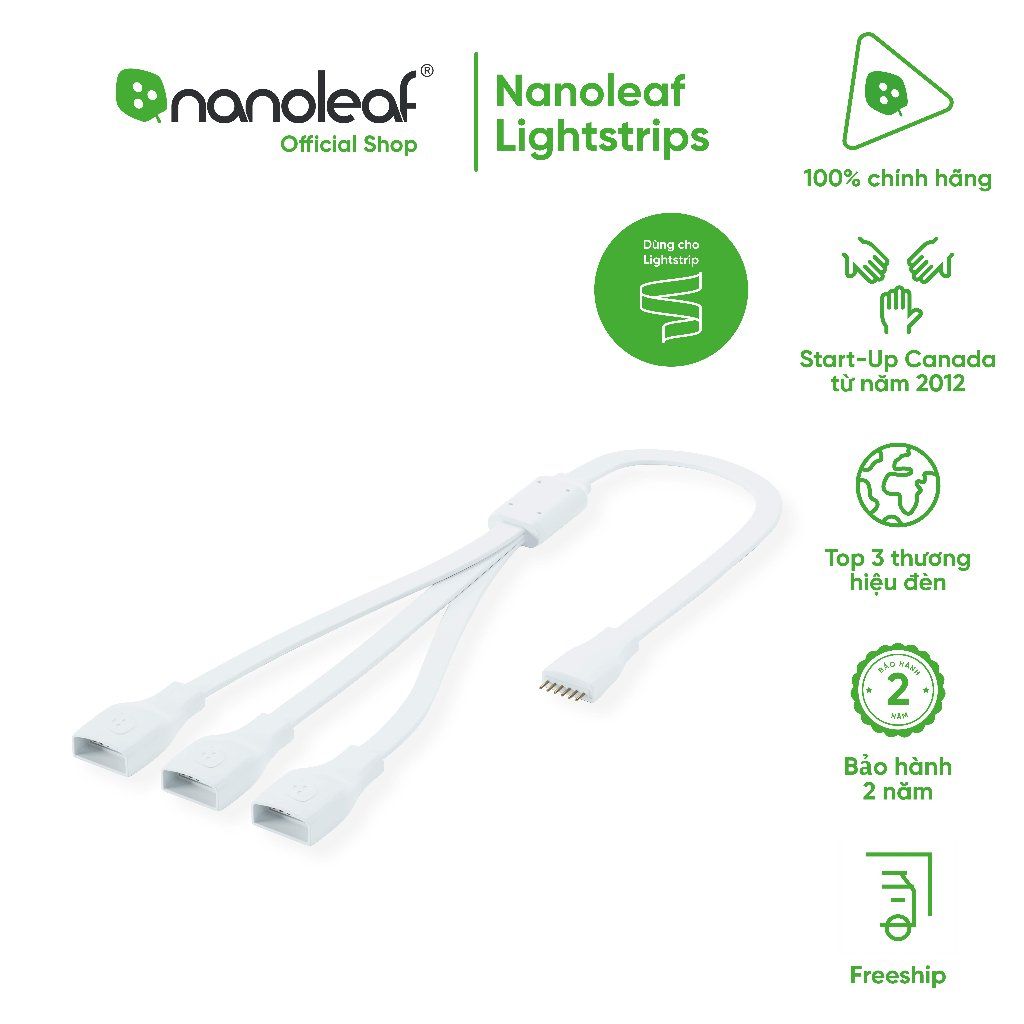 Dây chia nguồn đèn LED RGB 1:3 splitter dành cho Nanoleaf Essentials Lightstrips
