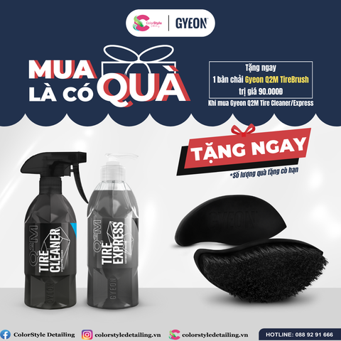  GYEON Q2M Tire Brush, Bàn Chải Chuyên Dụng Làm Sạch Lốp Xe 