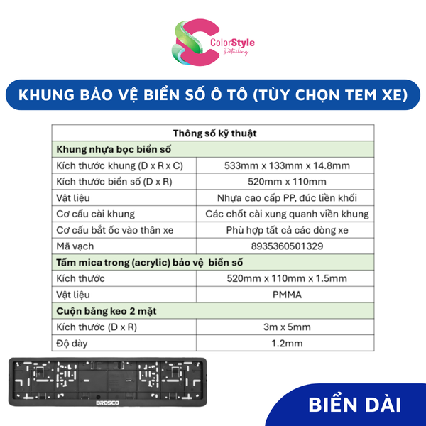  Khung Bảo Vệ Biển Số Ô Tô Bằng Nhựa PP Cao Cấp Đủ Các Dòng Xe 