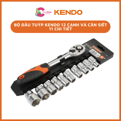  Bộ đầu tuýp Kendo 12 cạnh và cần siết 11 chi tiết 