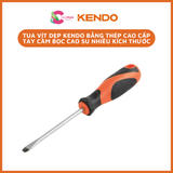  Tua vít dẹp Kendo bằng thép cao cấp tay cầm bọc cao su 