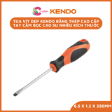  Tua vít dẹp Kendo bằng thép cao cấp tay cầm bọc cao su 