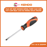  Tua vít dẹp Kendo bằng thép cao cấp tay cầm bọc cao su 