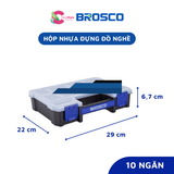  Hộp chia ngăn đựng dụng cụ linh kiện Brosco nhiều kích thước 