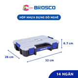  Hộp chia ngăn đựng dụng cụ linh kiện Brosco nhiều kích thước 