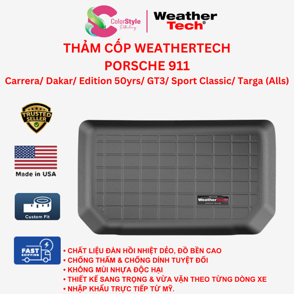  Thảm cốp WeatherTech Porsche 911 Carrera/Dakar/GT3/Sport Classic/Targa 