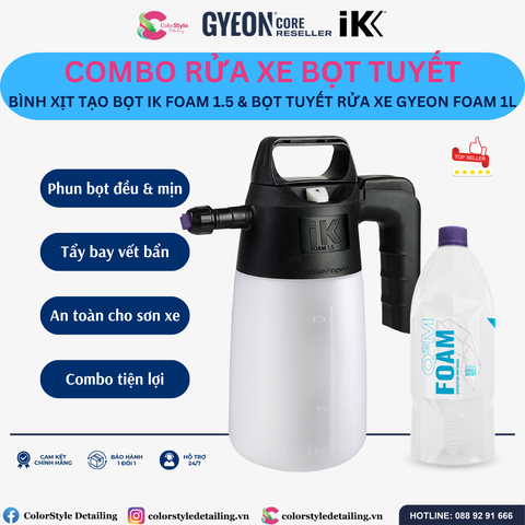  Combo Rửa Xe Bọt Tuyết IK FOAM 1.5 & GYEON FOAM 1L - TIẾT KIỆM 200K 