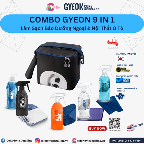  Combo Sản Phẩm Gyeon 9 in 1 Làm Sạch Bảo Dưỡng Ngoại & Nội Thất Ô Tô 