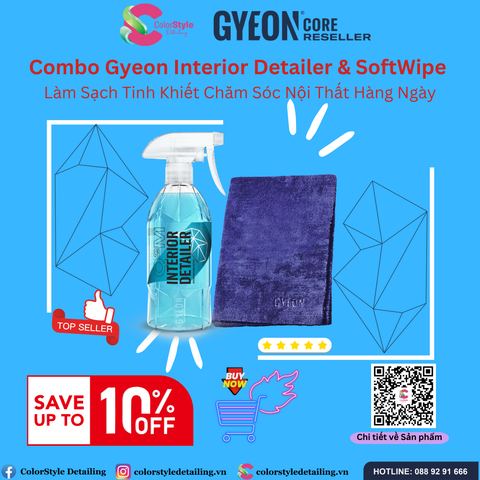  Combo Gyeon Interior Detailer SoftWipe Làm Sạch Nội Thất Tinh Khiết 