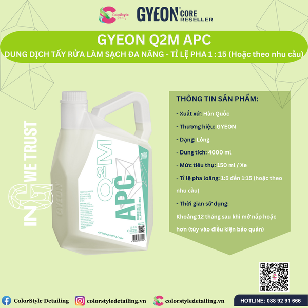  GYEON Q²M APC, Dung Dịch Tẩy Rửa Làm Sạch Đa Năng 