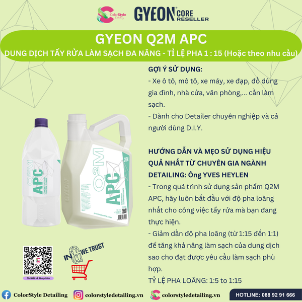  GYEON Q²M APC, Dung Dịch Tẩy Rửa Làm Sạch Đa Năng 