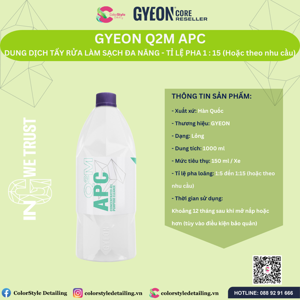 GYEON Q²M APC, Dung Dịch Tẩy Rửa Làm Sạch Đa Năng 