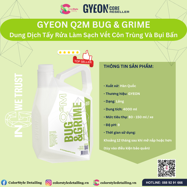  GYEON Q2M Bug & Grime Xịt Tẩy Rửa Làm Sạch Vết Côn Trùng Và Nhựa Cây 