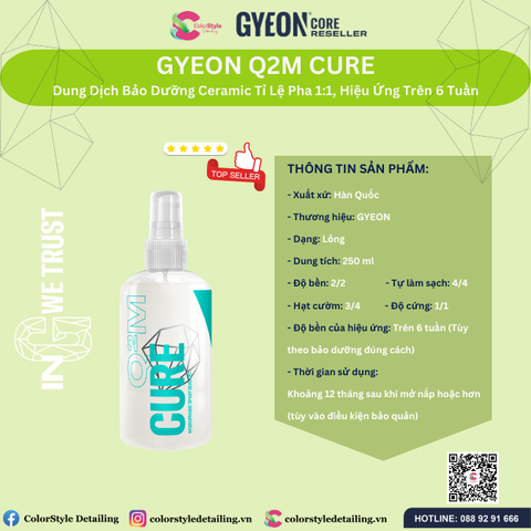  GYEON Q2M Cure Dung Dịch Bảo Dưỡng Ceramic Hiệu Ứng Trên 6 Tuần 