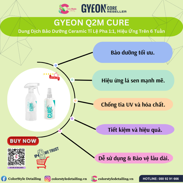  GYEON Q2M Cure Dung Dịch Bảo Dưỡng Ceramic Hiệu Ứng Trên 6 Tuần 