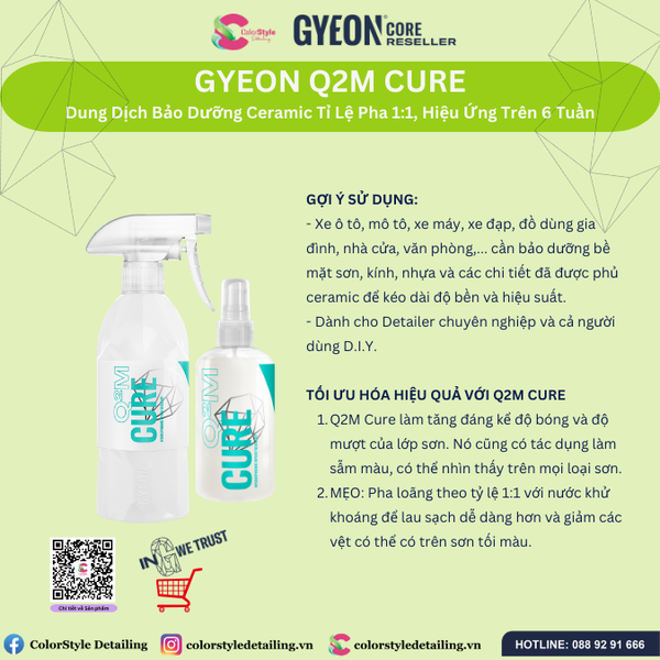  GYEON Q2M Cure Dung Dịch Bảo Dưỡng Ceramic Hiệu Ứng Trên 6 Tuần 