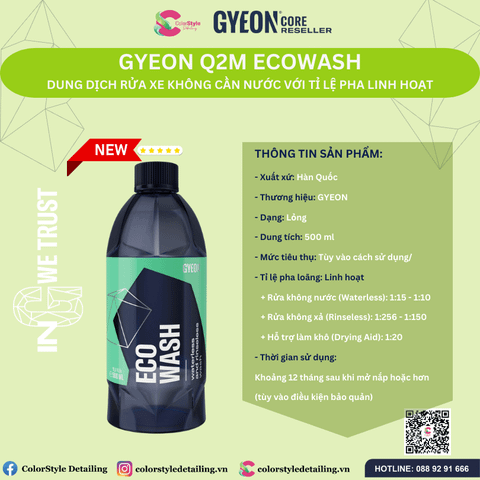 Dung Dịch Rửa Xe Khô GYEON Q²M ECOWash 500ml 