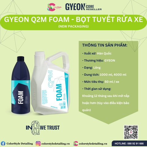  GYEON Q2M Foam, Bọt Tuyết Rửa Xe 