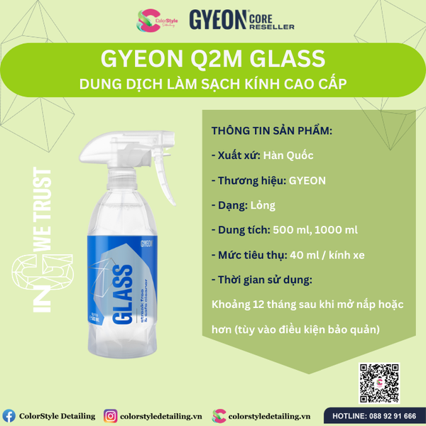  GYEON Q2M Glass, Dung Dịch Vệ Sinh Kính Cao Cấp 