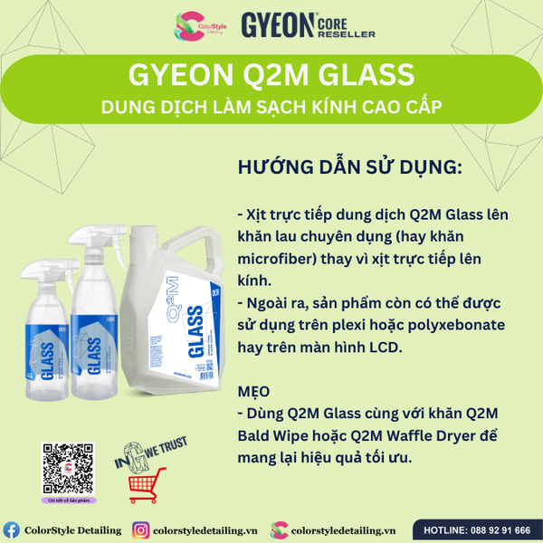  GYEON Q2M Glass, Dung Dịch Vệ Sinh Kính Cao Cấp 