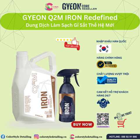  GYEON Q2M Iron Redefined, Dung Dịch Làm Sạch Gỉ Sắt Thế Hệ Mới 