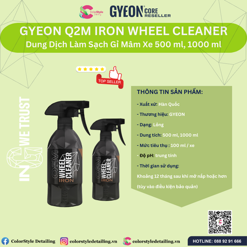  GYEON Q2M Iron WheelCleaner, Dung Dịch Làm Sạch Gỉ Mâm Xe 
