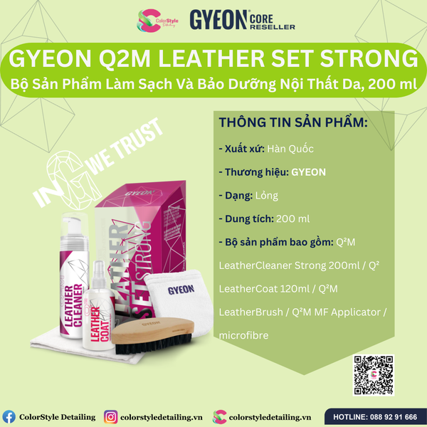  GYEON Q2M Leather Set Bộ Sản Phẩm Vệ Sinh Và Bảo Dưỡng Nội Thất Đồ Da 