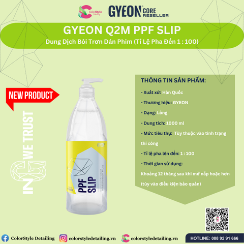  GYEON Q2M PPF Slip, Dung Dịch Bôi Trơn Dán Phim 