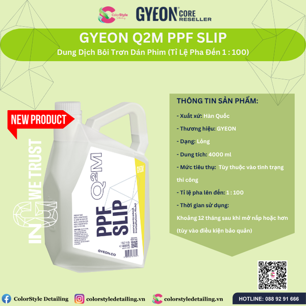 GYEON Q2M PPF Slip, Dung Dịch Bôi Trơn Dán Phim 