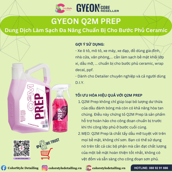  GYEON Q2M Prep Dung Dịch Tẩy Dầu Mỡ Đa Năng 