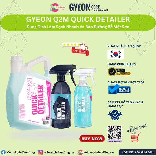  GYEON Q2M Quick Detailer Xịt Làm Sạch Nhanh Và Dưỡng Bóng Bề Mặt Sơn 