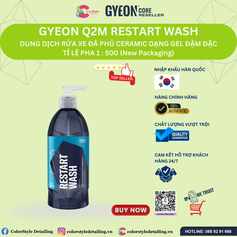  GYEON Q2M Restart Wash Gel Rửa Xe Phục Hồi Lớp Phủ Ceramic Tỉ lệ 1:500 
