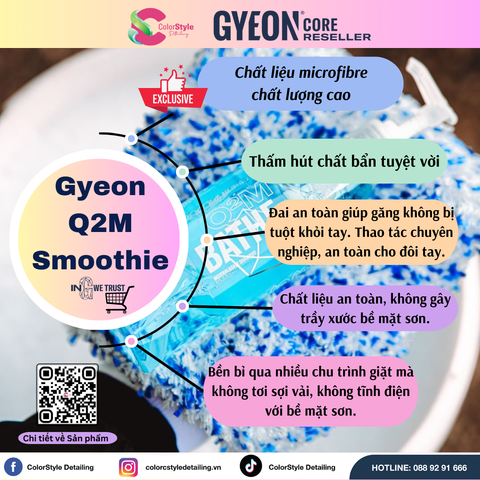  Găng tay rửa xe microfiber chuyên dụng GYEON Q²M Smoothie EVO 