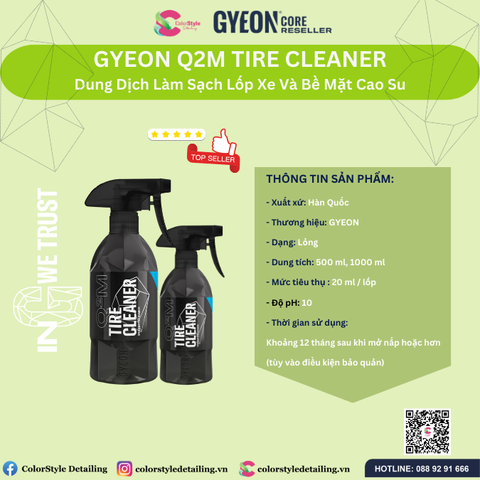  GYEON Q2M Tire Cleaner, Dung Dịch Làm Sạch Lốp Xe Và Bề Mặt Cao Su 