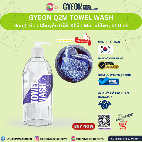  GYEON Q2M Towel Wash, Dung Dịch Giặt Khăn Microfiber, 500 ml 