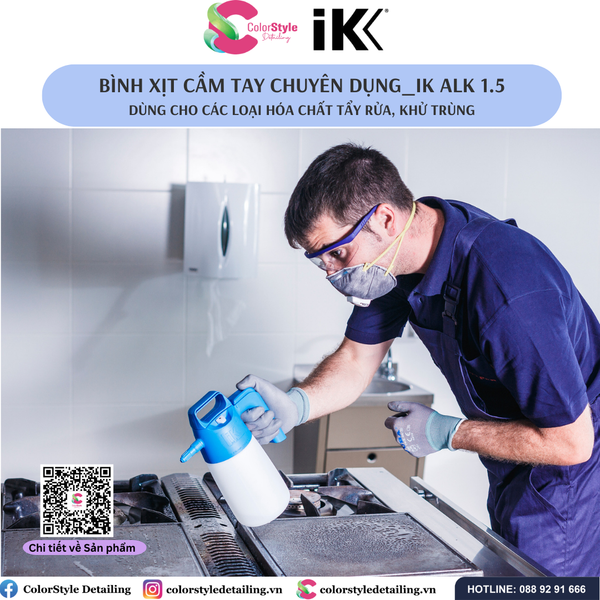  IK ALK 1.5 - Bình xịt, phun hóa chất tẩy rửa, khử trùng 1.5L 